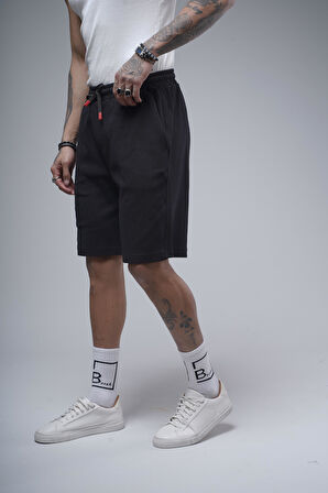 Beli Lastikli Cepli Regular Kalıp Erkek Şort Bermuda