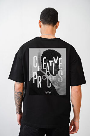Oversize Kalıp Creative Baskılı Unisex Tişört
