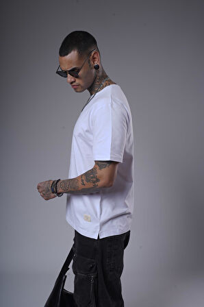 Bisiklet Yaka Likralı Düz Basic Erkek Regular Kalıp Tişört