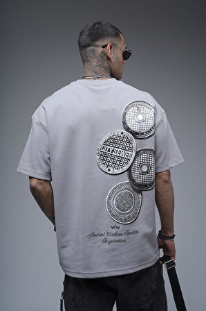 Bisiklet Yaka Sırtı Baskılı Double Face Oversize Kalıp Unisex Tişört