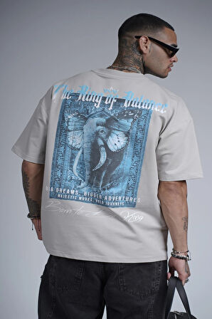 The King Of Balance Baskılı Oversize Kalıp Unisex Tişört