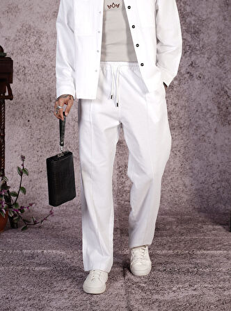 Baggy Kalıp Önü Çıma Detaylı Erkek Gabardin Pantolon