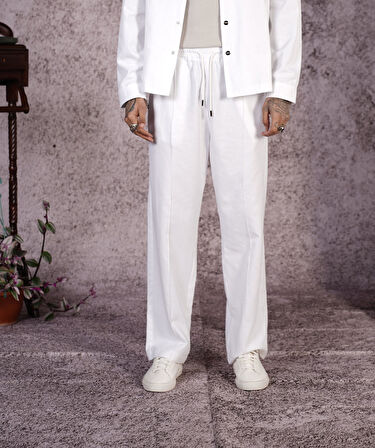 Baggy Kalıp Önü Çıma Detaylı Erkek Gabardin Pantolon