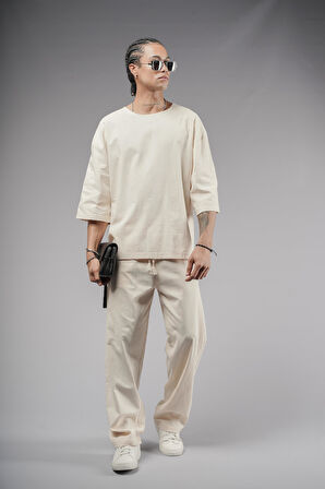 Oversize Kalıp Keten Alt Üst Takım