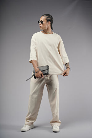 Oversize Kalıp Keten Alt Üst Takım