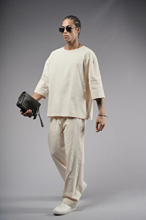 Oversize Kalıp Keten Alt Üst Takım