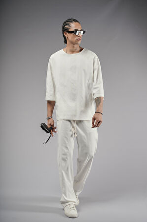 Oversize Kalıp Keten Alt Üst Takım