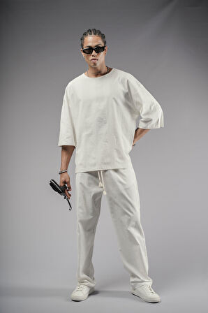 Oversize Kalıp Keten Alt Üst Takım