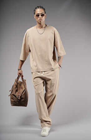 Oversize Kalıp Keten Alt Üst Takım