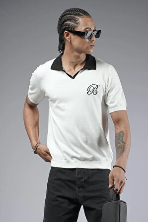 Polo Yaka Reglan Kol Regular Kalıp Triko Tişört