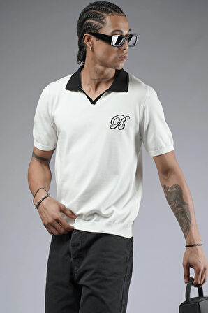 Polo Yaka Reglan Kol Regular Kalıp Triko Tişört