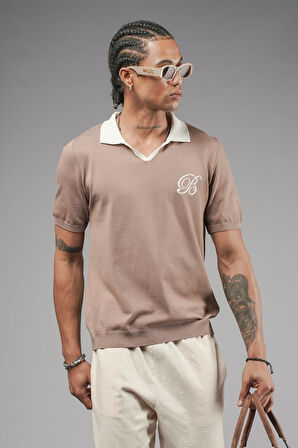 Polo Yaka Reglan Kol Regular Kalıp Triko Tişört