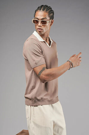 Polo Yaka Reglan Kol Regular Kalıp Triko Tişört