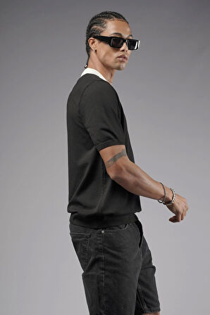 Polo Yaka Reglan Kol Regular Kalıp Triko Tişört