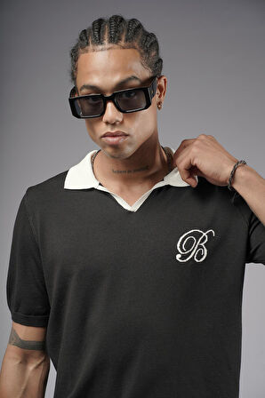 Polo Yaka Reglan Kol Regular Kalıp Triko Tişört