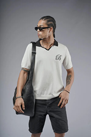 Polo Yaka Reglan Kol Regular Kalıp Triko Tişört