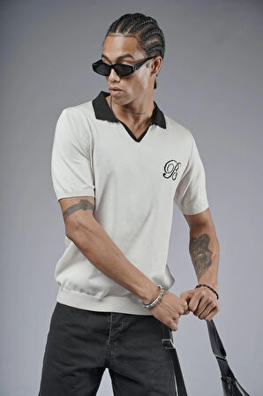 Polo Yaka Reglan Kol Regular Kalıp Triko Tişört