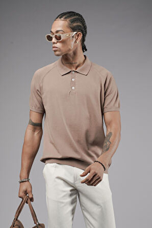 Polo Yaka Reglan Kol Erkek Triko Tişört