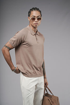 Polo Yaka Reglan Kol Erkek Triko Tişört