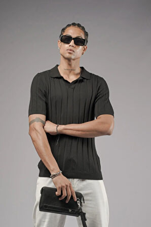 Polo Yaka Regular Kalıp Esnek Triko Tişört