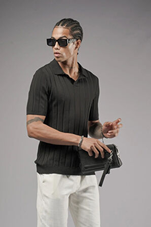 Polo Yaka Regular Kalıp Esnek Triko Tişört