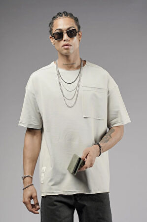 Tek Cepli Pis Yaka Oversize Kalıp Tişört