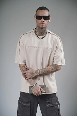 Bisiklet Yaka How To Make It Better Yazılı Oversize Kalıp Tişört