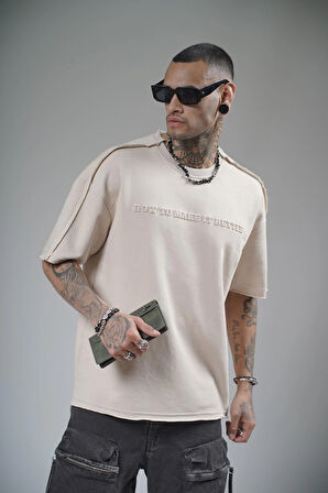 Bisiklet Yaka How To Make It Better Yazılı Oversize Kalıp Tişört