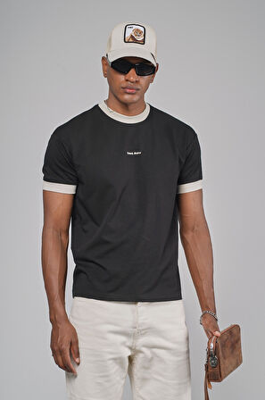 Yaka Kol Bandı Ribanalı Yarım Oversize Kalıp Tişört