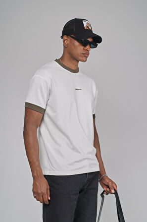 Yaka Kol Bandı Ribanalı Yarım Oversize Kalıp Tişört