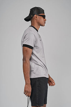 Yaka Kol Bandı Ribanalı Yarım Oversize Kalıp Tişört