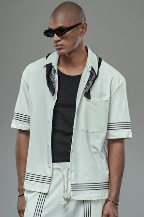 Şeritli Oversize Kalıp Alt Üst Takım