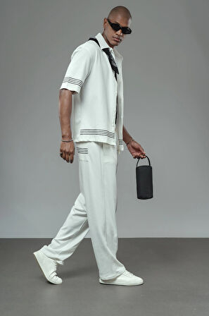 Şeritli Oversize Kalıp Alt Üst Takım