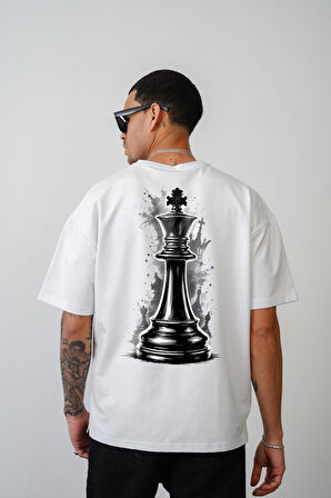 Santraç Baskılı Oversize Kalıp Unisex Tişört