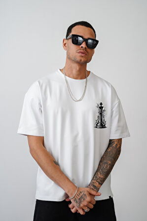 Santraç Baskılı Oversize Kalıp Unisex Tişört