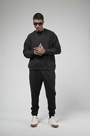 Bisiklet Yaka Oversize Kalıp Sweat Pantolon Alt Üst Takım