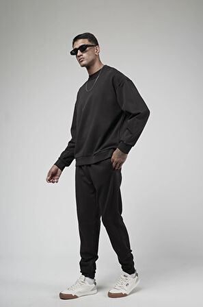Bisiklet Yaka Oversize Kalıp Sweat Pantolon Alt Üst Takım