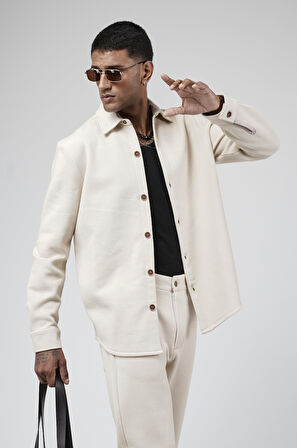 Regular Kalıp Jakarlı Erkek Pantolon Gömlek Takım