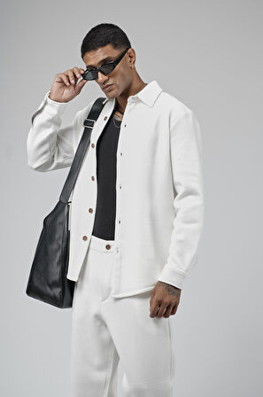 Regular Kalıp Jakarlı Erkek Pantolon Gömlek Takım