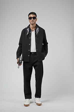 Regular Kalıp Jakarlı Erkek Pantolon Gömlek Takım