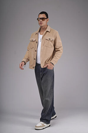 Regular Kalıp Cepli Düz Kaşe Erkek Gömlek