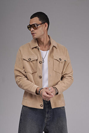 Regular Kalıp Cepli Düz Kaşe Erkek Gömlek