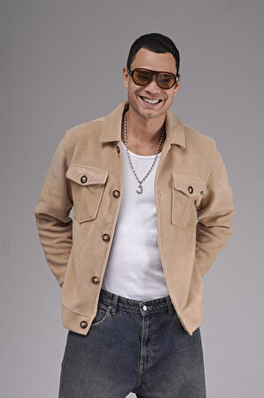 Regular Kalıp Cepli Düz Kaşe Erkek Gömlek