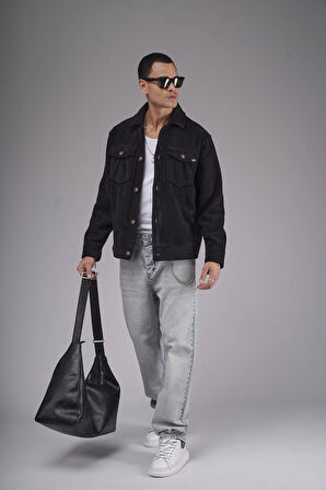 Regular Kalıp Cepli Düz Kaşe Erkek Gömlek