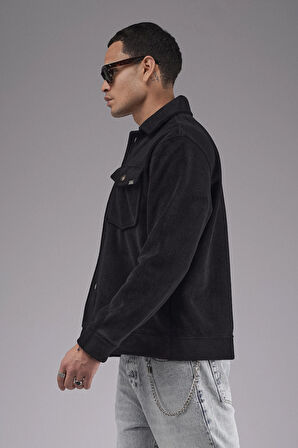 Regular Kalıp Cepli Düz Kaşe Erkek Gömlek