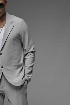 Regular Kalıp Likralı Erkek Blazer Alt Üst Takım