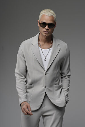 Regular Kalıp Likralı Erkek Blazer Alt Üst Takım