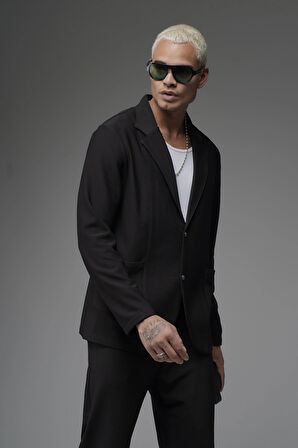 Regular Kalıp Likralı Erkek Blazer Alt Üst Takım