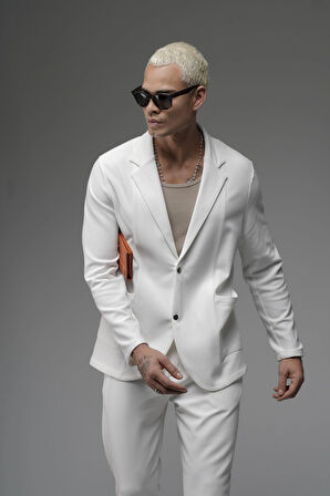 Regular Kalıp Likralı Erkek Blazer Alt Üst Takım