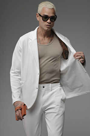 Regular Kalıp Likralı Erkek Blazer Alt Üst Takım